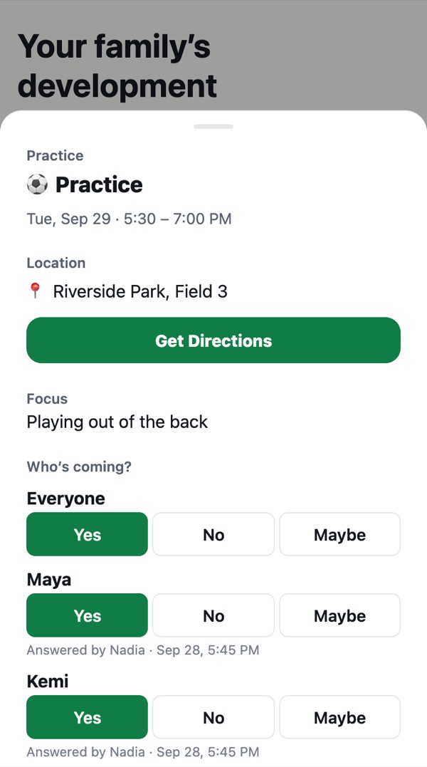 Tuesday’s practice at Riverside Park with Get Directions and the practice focus, and Yes, No or Maybe for Maya and Kemi, answered by Nadia.